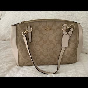Beige Coach purse
